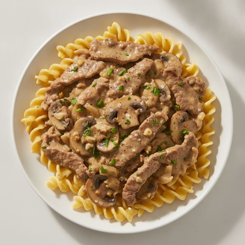 Beef Stroganoff with Egg Noodles