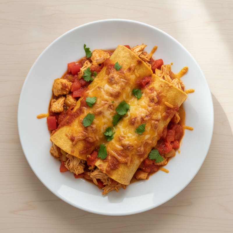 Chicken Enchiladas with Red Chili Sauce