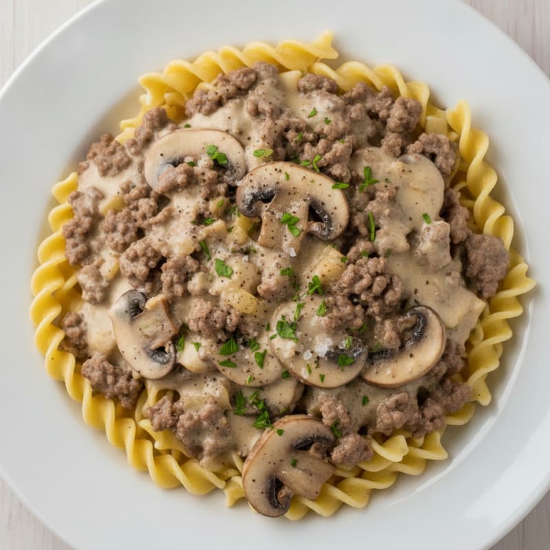 Classic Beef Stroganoff with Egg Noodles