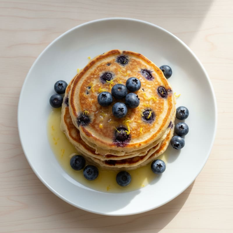 Blueberry Ricotta Pancakes with Lemon Zest