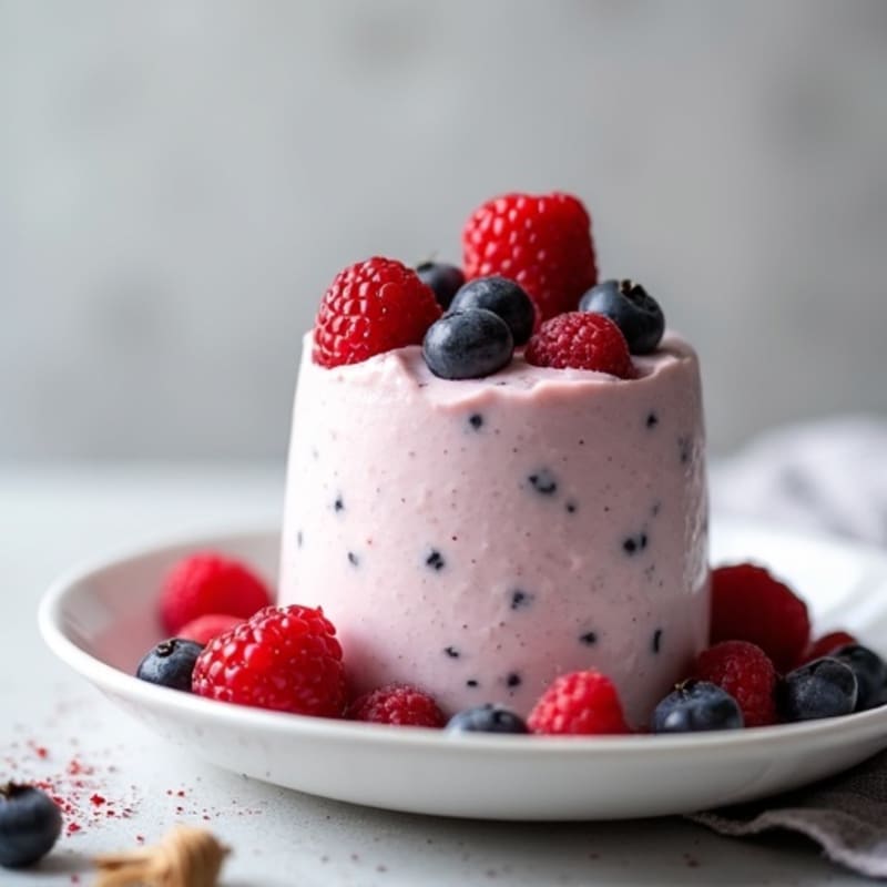 Greek Yogurt Protein Mousse with Mixed Berries