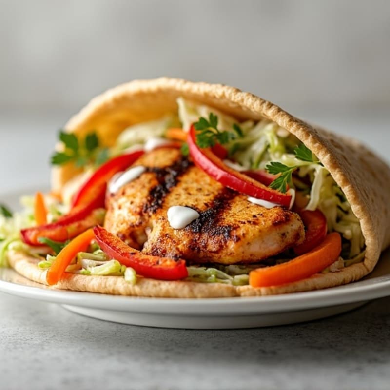 Grilled Peri-Peri Chicken Pita with Fresh Slaw