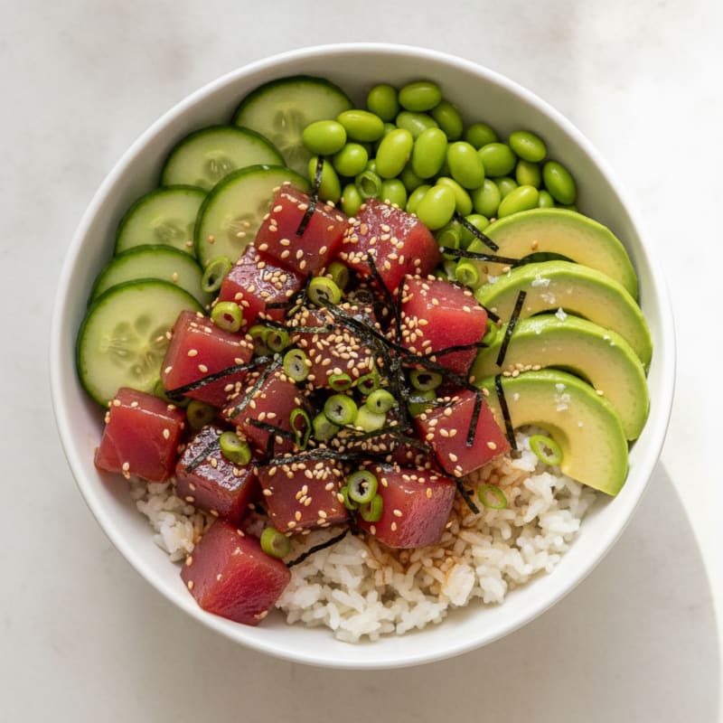 Ahi Tuna Hawaiian Poke Bowl