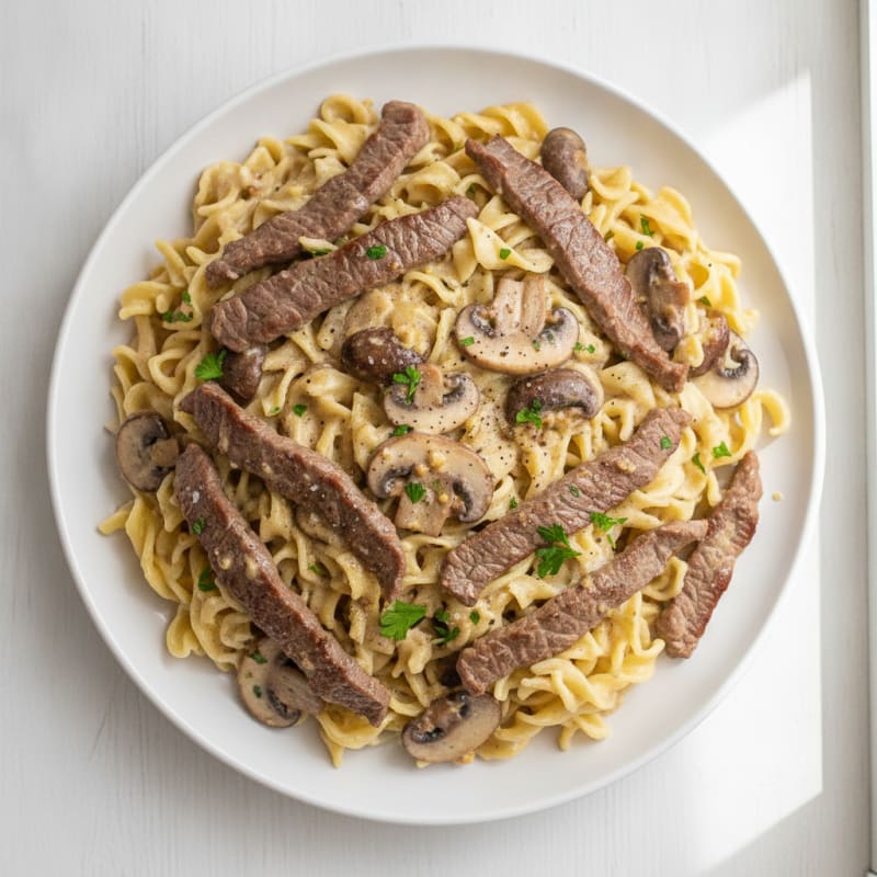 Beef Stroganoff with Egg Noodles