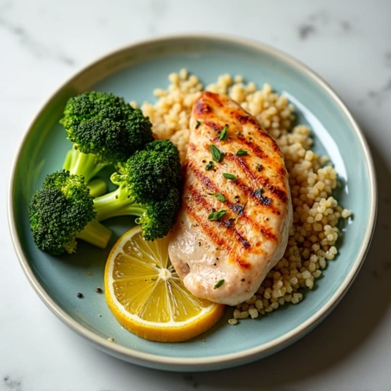 Grilled Turkey Breast with Quinoa and Roasted Broccoli