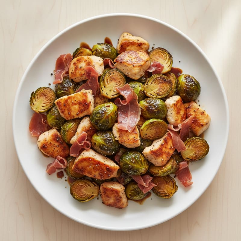 Balsamic-Glazed Brussels Sprouts with Prosciutto