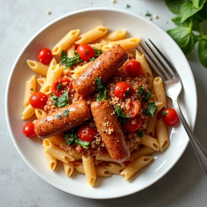 Lean Turkey Sausage Hearty Ragu with Whole Wheat Pasta