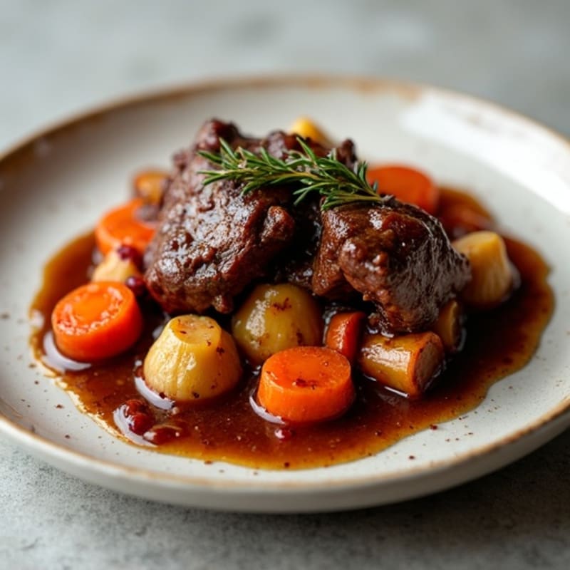 Red Wine Braised Beef with Root Vegetables