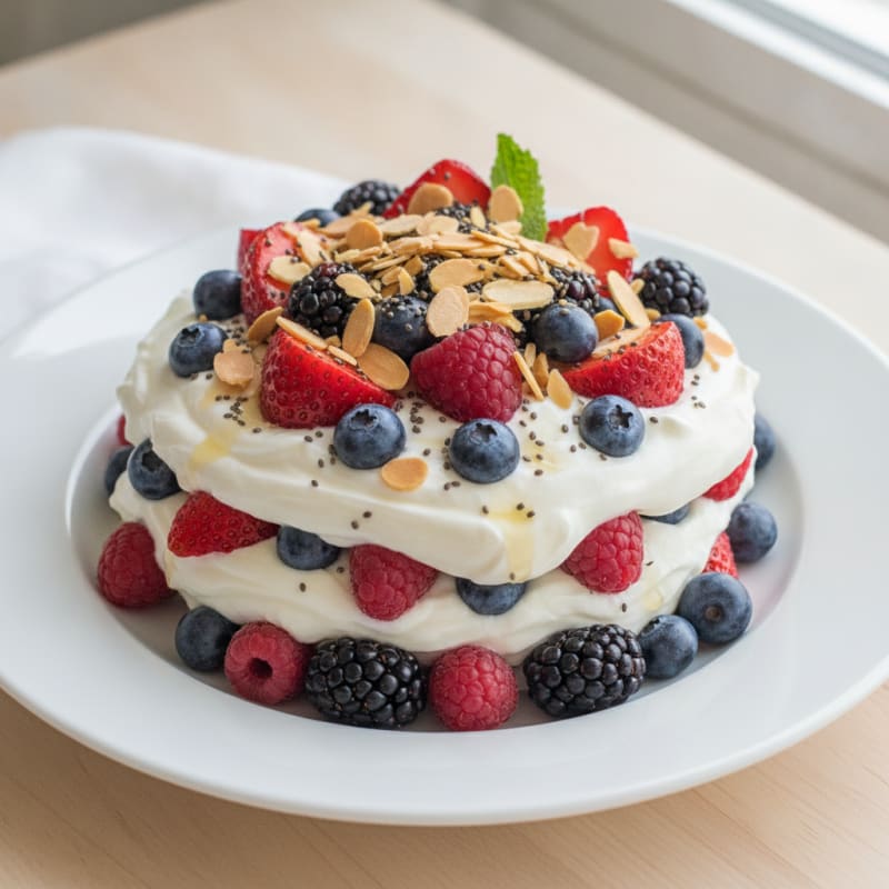 Greek Yogurt Protein Parfait with Mixed Berries