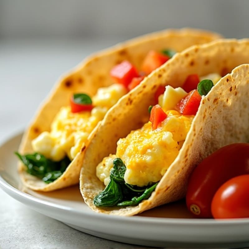 Fluffy Egg and Lactose-Free Cheese Tacos