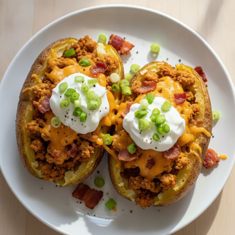 Bacon-Cheddar Stuffed Baked Potatoes