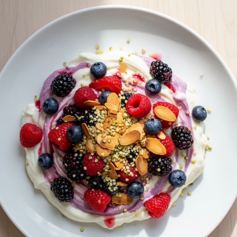 Vanilla Greek Yogurt Protein Parfait with Mixed Berries