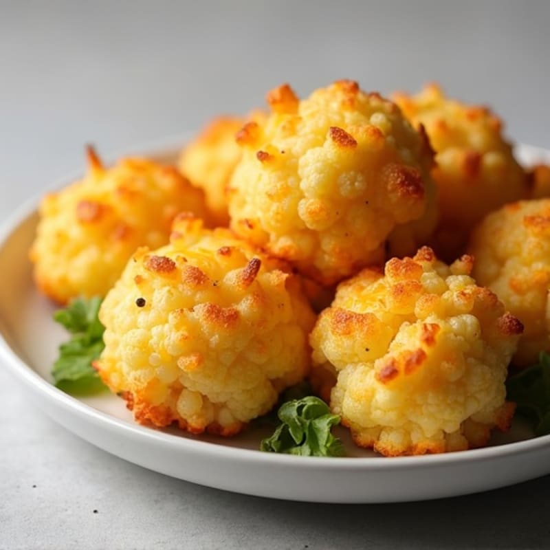 Crispy Baked Cheesy Cauliflower Bites