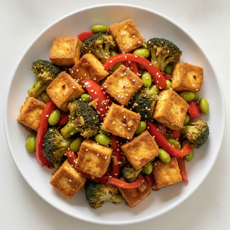 Garlic-Ginger Tofu Stir-Fry with Vegetables