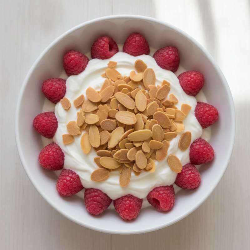 Vanilla Greek Yogurt Protein Parfait with Almonds