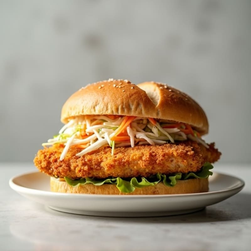 Air-Fried Crispy Chicken Sandwich with Creamy Slaw
