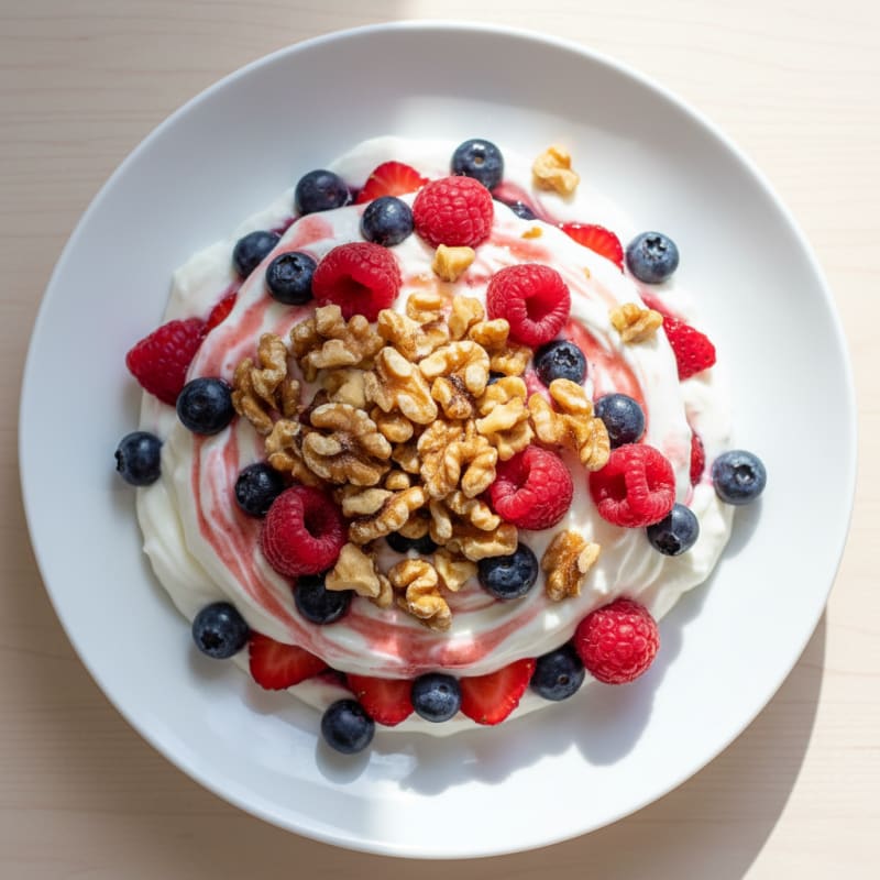 Greek Yogurt Protein Parfait with Mixed Berries