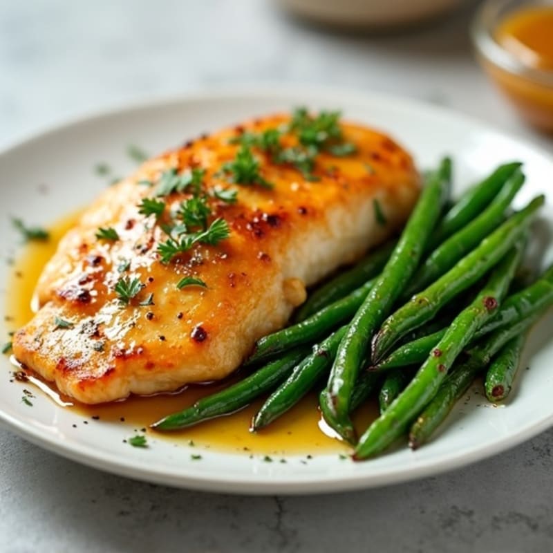 Honey Mustard Glazed Chicken with Roasted Green Beans