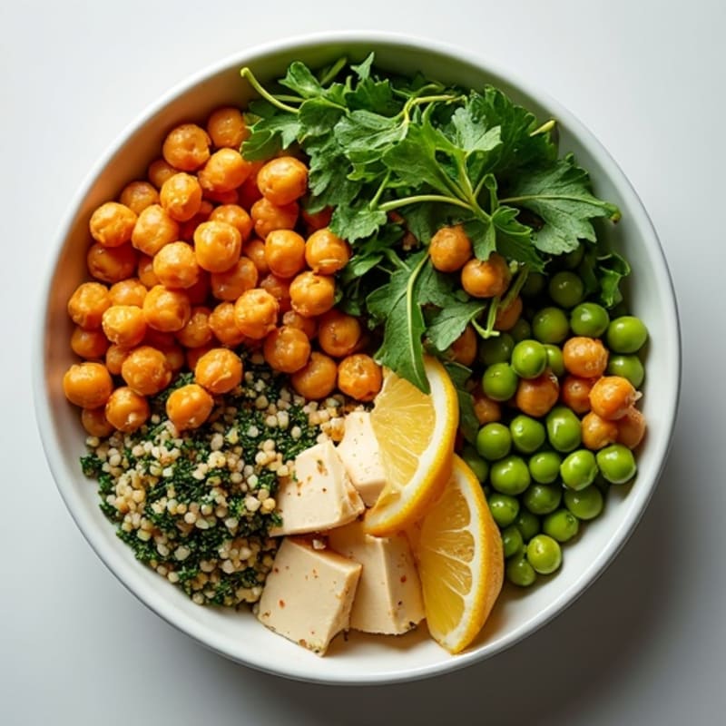 Crispy Roasted Chickpea Power Bowl with Fresh Greens and Creamy Tahini Dressing