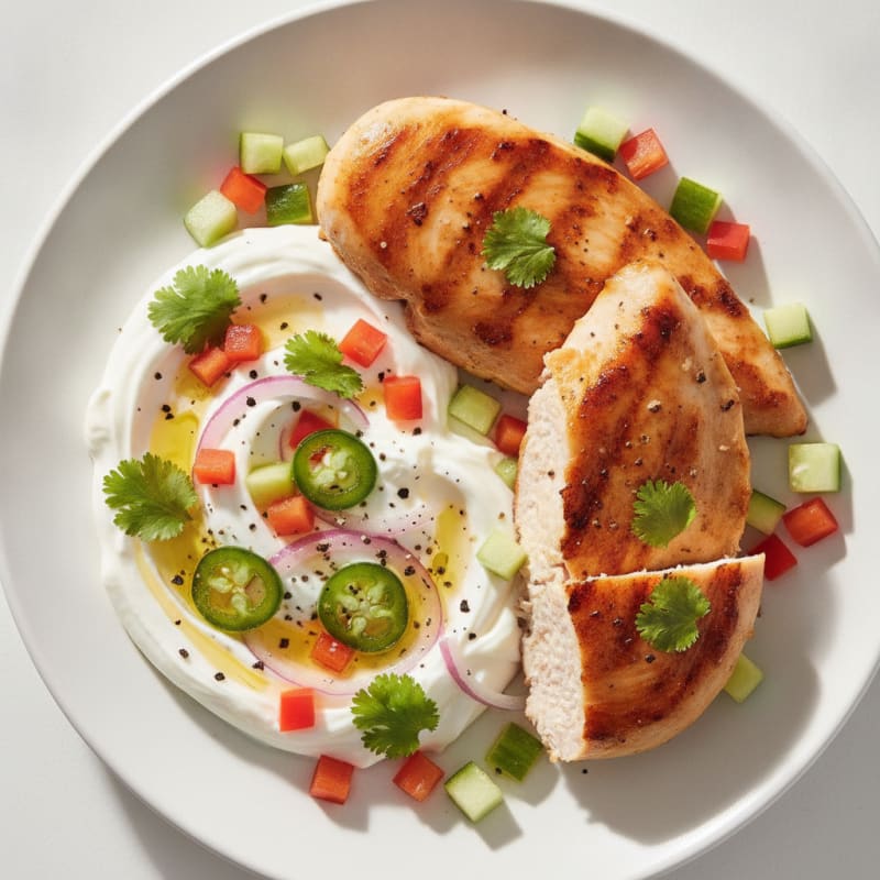Spicy Yogurt Dip with Cilantro and Onion