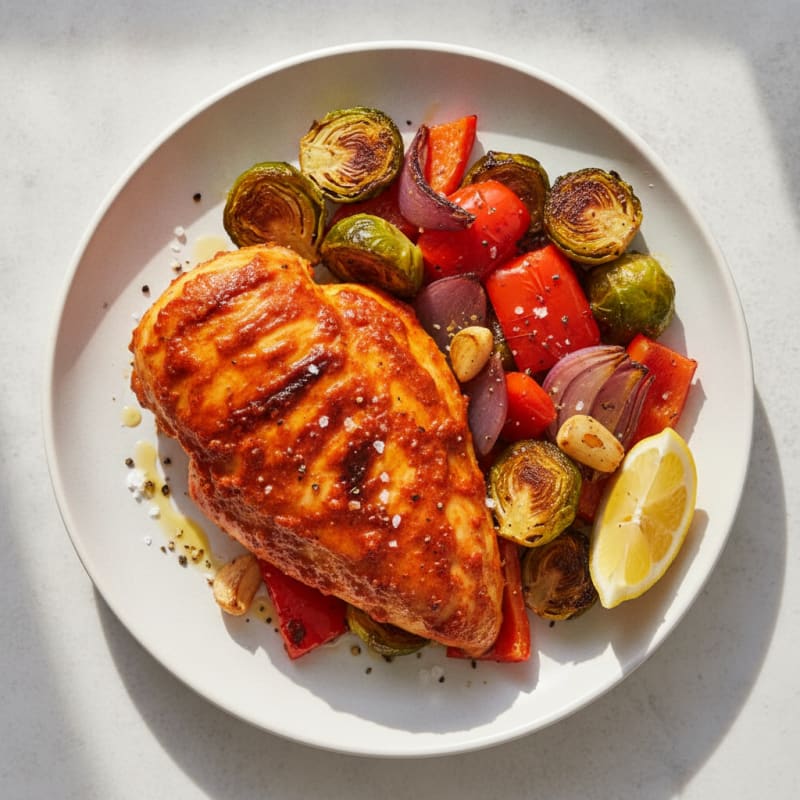 Spicy Harissa Chicken with Roasted Vegetables