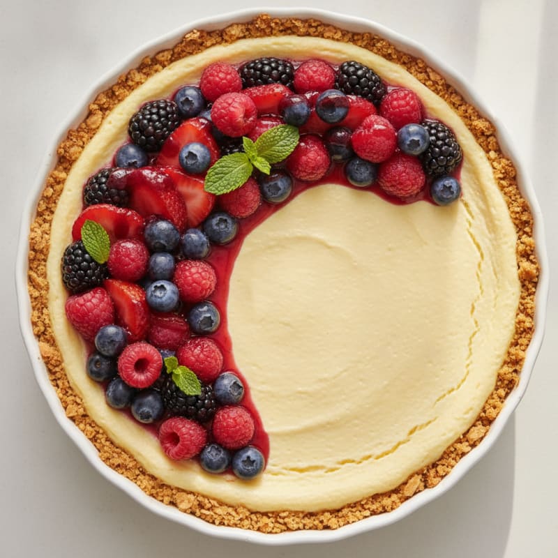 Creamy Greek Yogurt Protein Cheesecake with Fresh Berries
