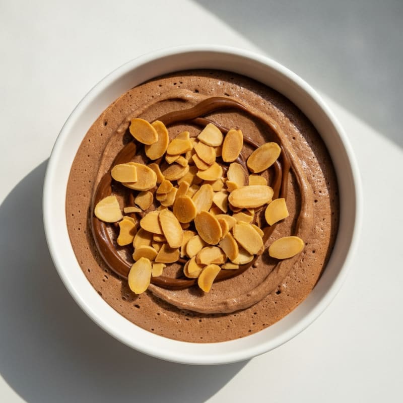 Silky Chocolate Protein Pudding with Almond Crunch