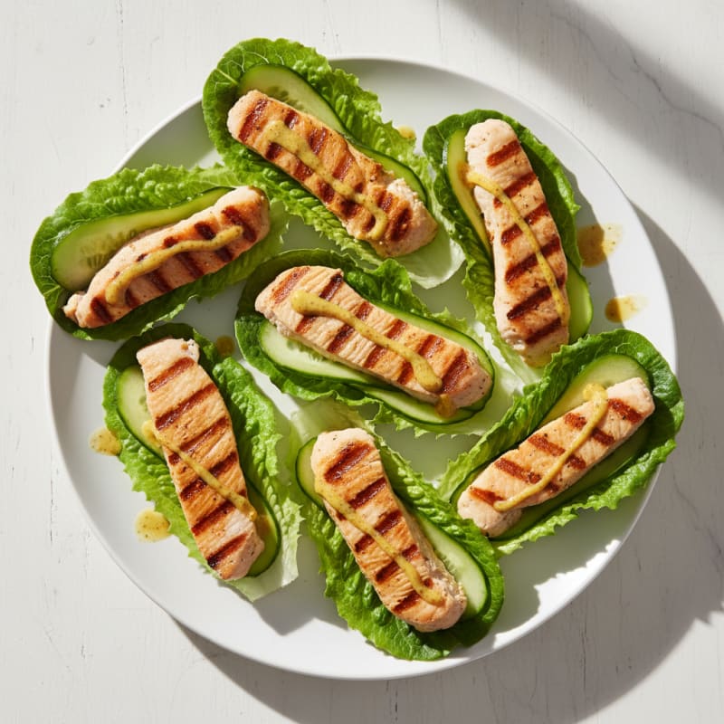 Grilled Turkey Breast Lettuce Wraps with Cucumber