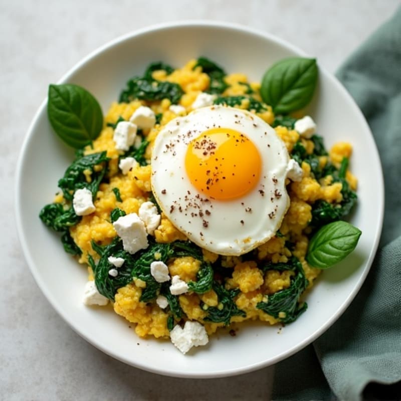 Protein-Packed Spinach and Feta Egg White Scramble