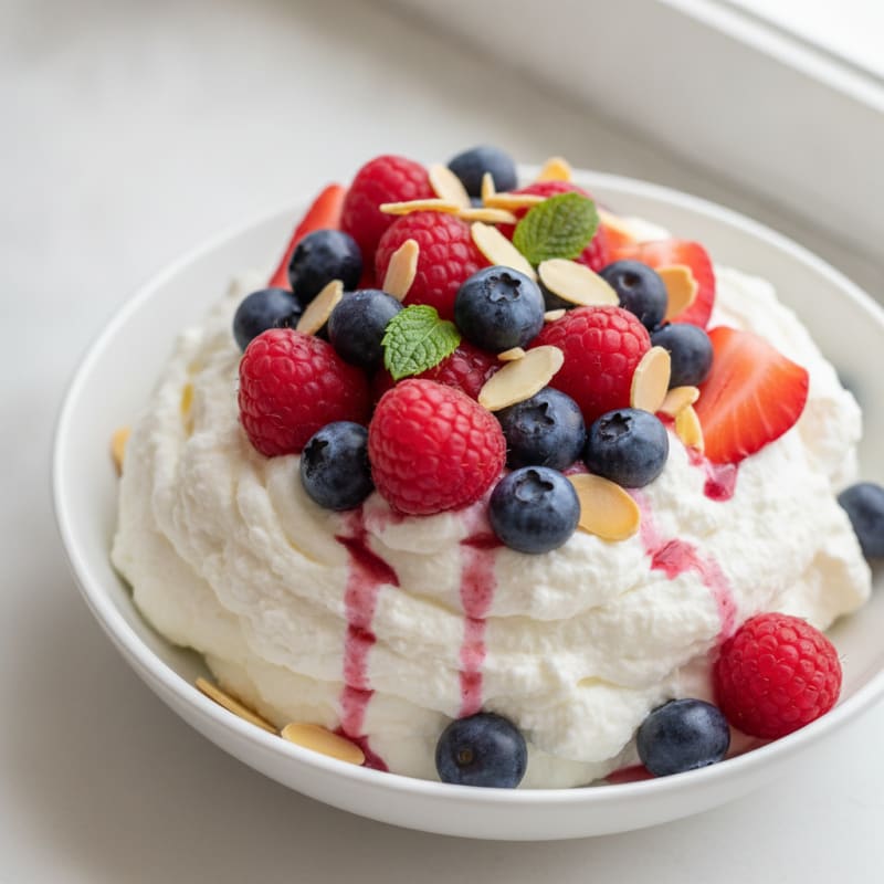 Greek Yogurt Protein Mousse with Mixed Berries