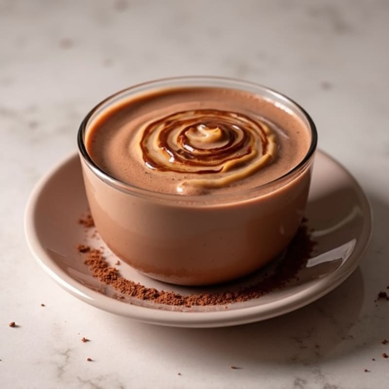 Silky Chocolate Protein Pudding with Almond Butter Swirl