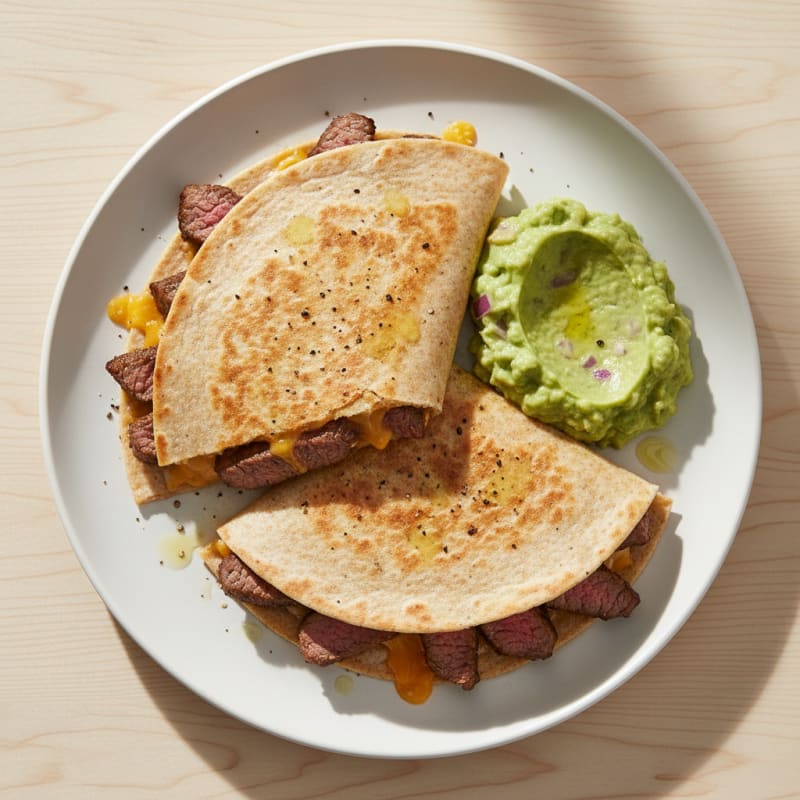Carne Asada Quesadillas with Guacamole