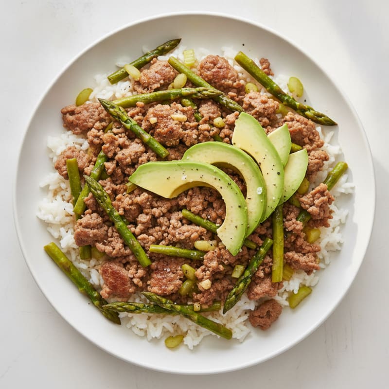 Ground Beef and Asparagus Skillet