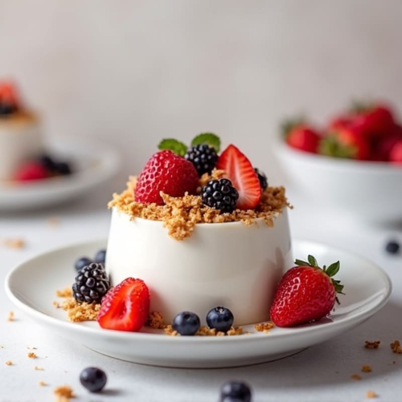 Greek Yogurt Protein Mousse with Almond Butter and Berries