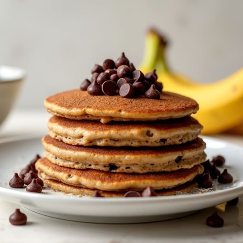 Fluffy Protein Chocolate Chip Pancakes