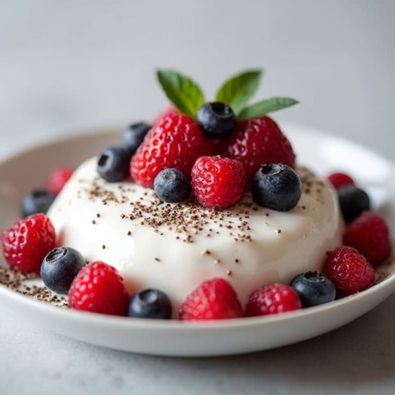 Silky Greek Yogurt Protein Mousse with Mixed Berries