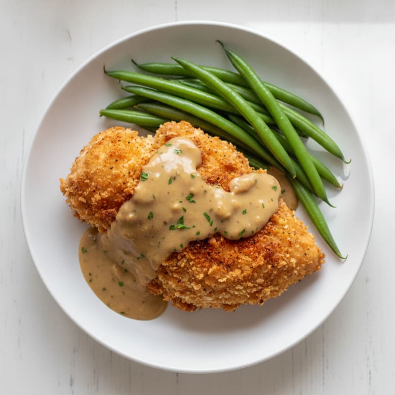 Air-Fried Buttermilk Chicken with Velvety Gravy