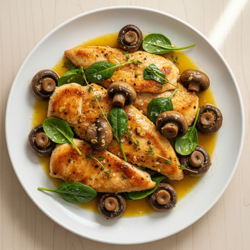 Creamy Garlic Butter Roasted Mushrooms