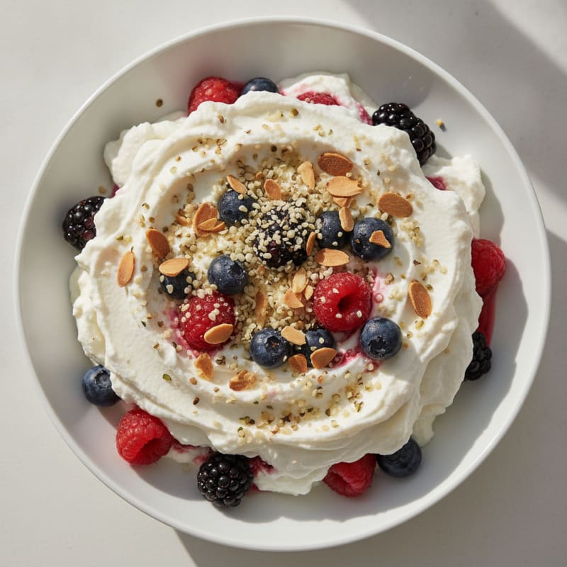 Silky Greek Yogurt Protein Parfait with Mixed Berries