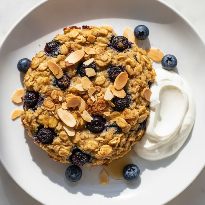 Berry-Almond Baked Oatmeal with Yogurt