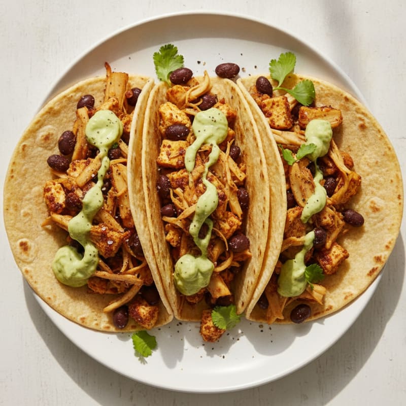 Jackfruit Tacos with Avocado Crema