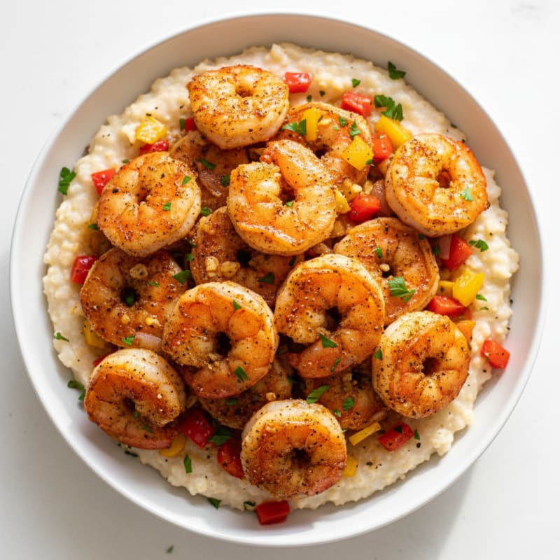 Zesty Cajun Shrimp and Creamy Grits