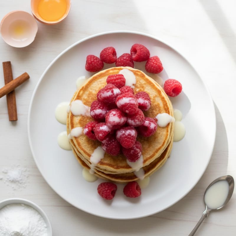 Fluffy Protein Pancakes with Berries