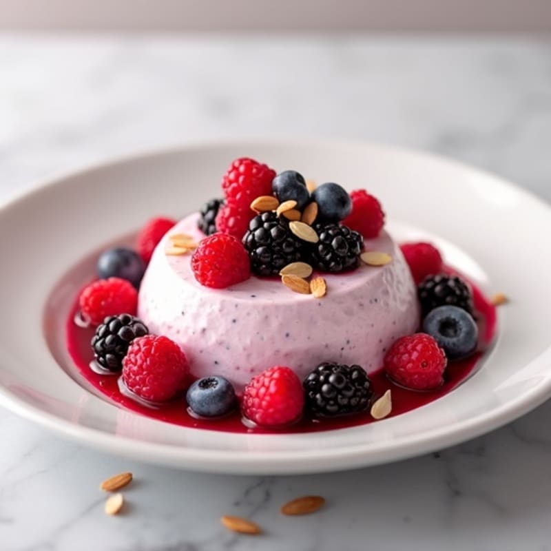 Silky Greek Yogurt Protein Mousse with Mixed Berries