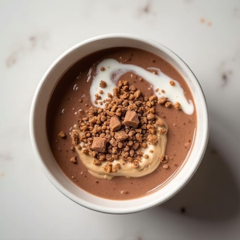 Chocolate Protein Chia Pudding with Peanut Butter Swirl