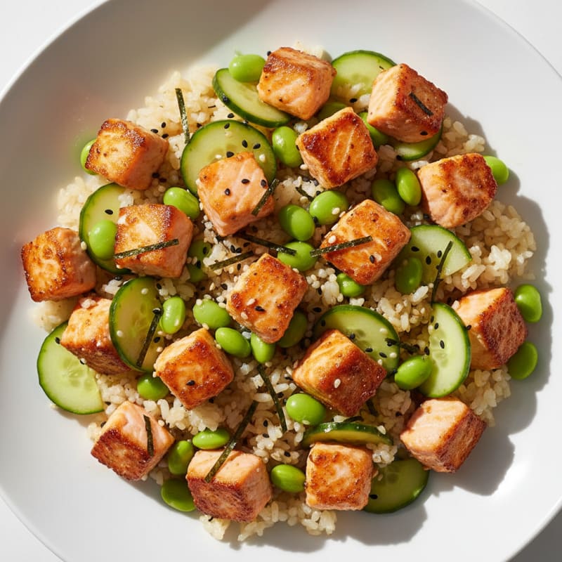 Crispy Salmon Sushi Rice Bowl