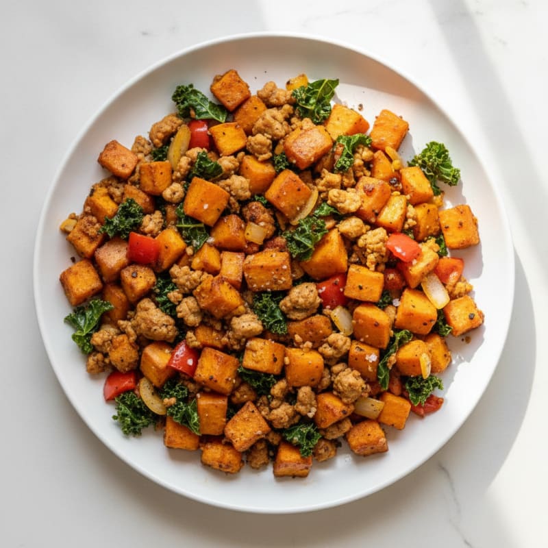 Sweet Potato and Ground Turkey Hash