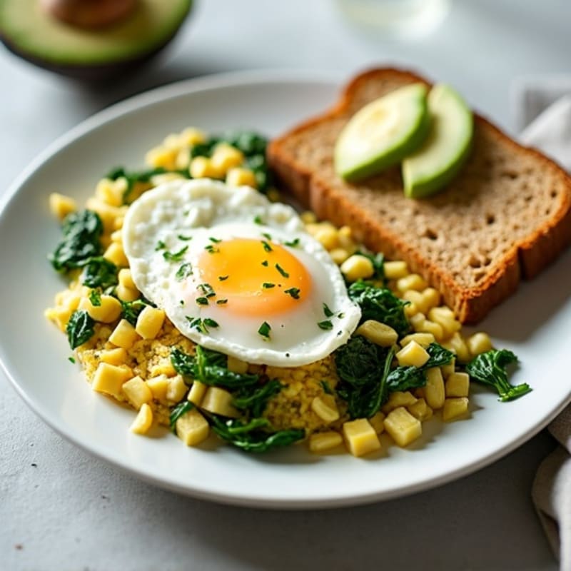 Egg White Scramble with Spinach and Cottage Cheese
