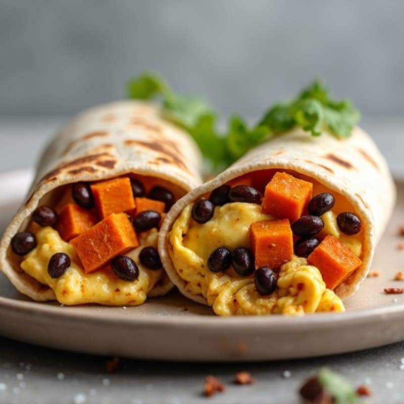 Protein-Packed Sweet Potato Black Bean Breakfast Burrito