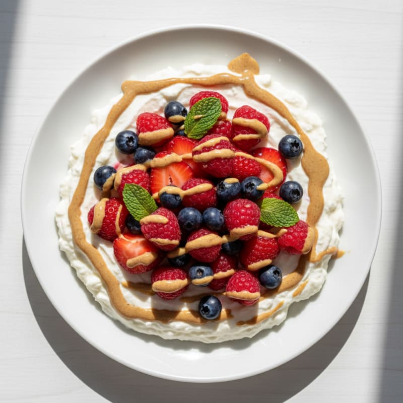 Silky Greek Yogurt Protein Pudding with Fresh Berries